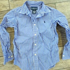 Ralph Lauren Boys Blue Striped Shirt Toddler Sz 5